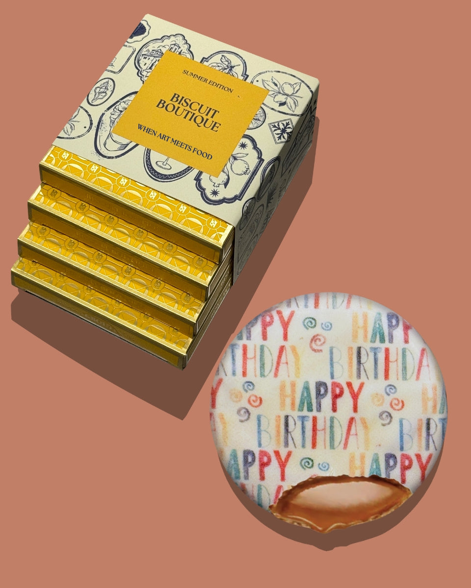 W4 - Happy Birthday - Caramel Stroopwafel drawer box (4box)
