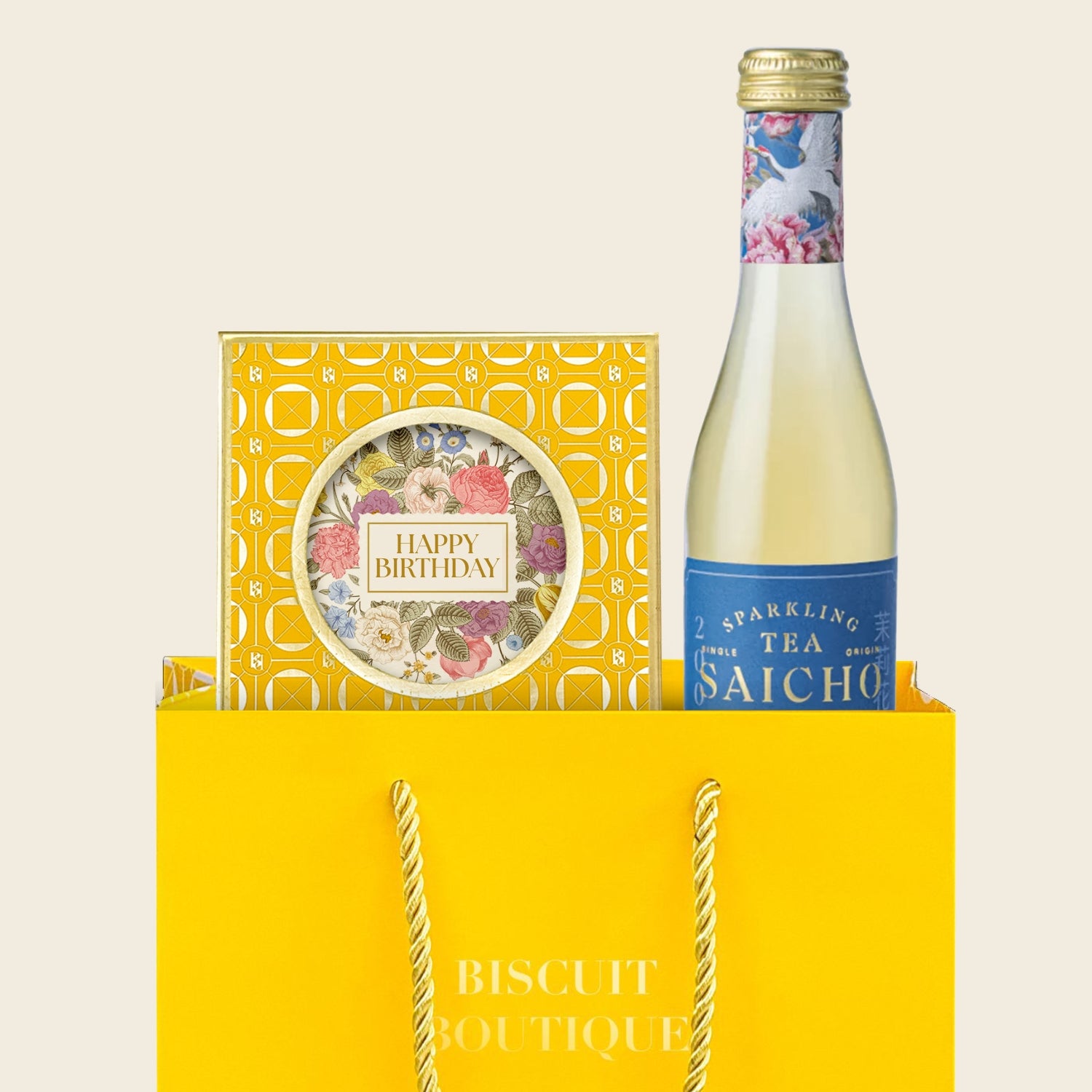 CT1 - Happy Birthday - Biscuitgrams & Sparkling Tea gift set