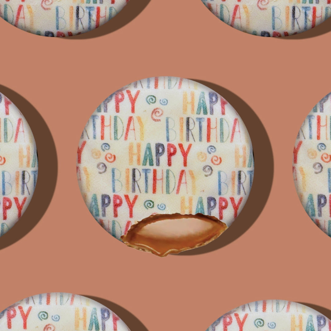 W4 - Happy Birthday - Caramel Stroopwafel drawer box (4box)