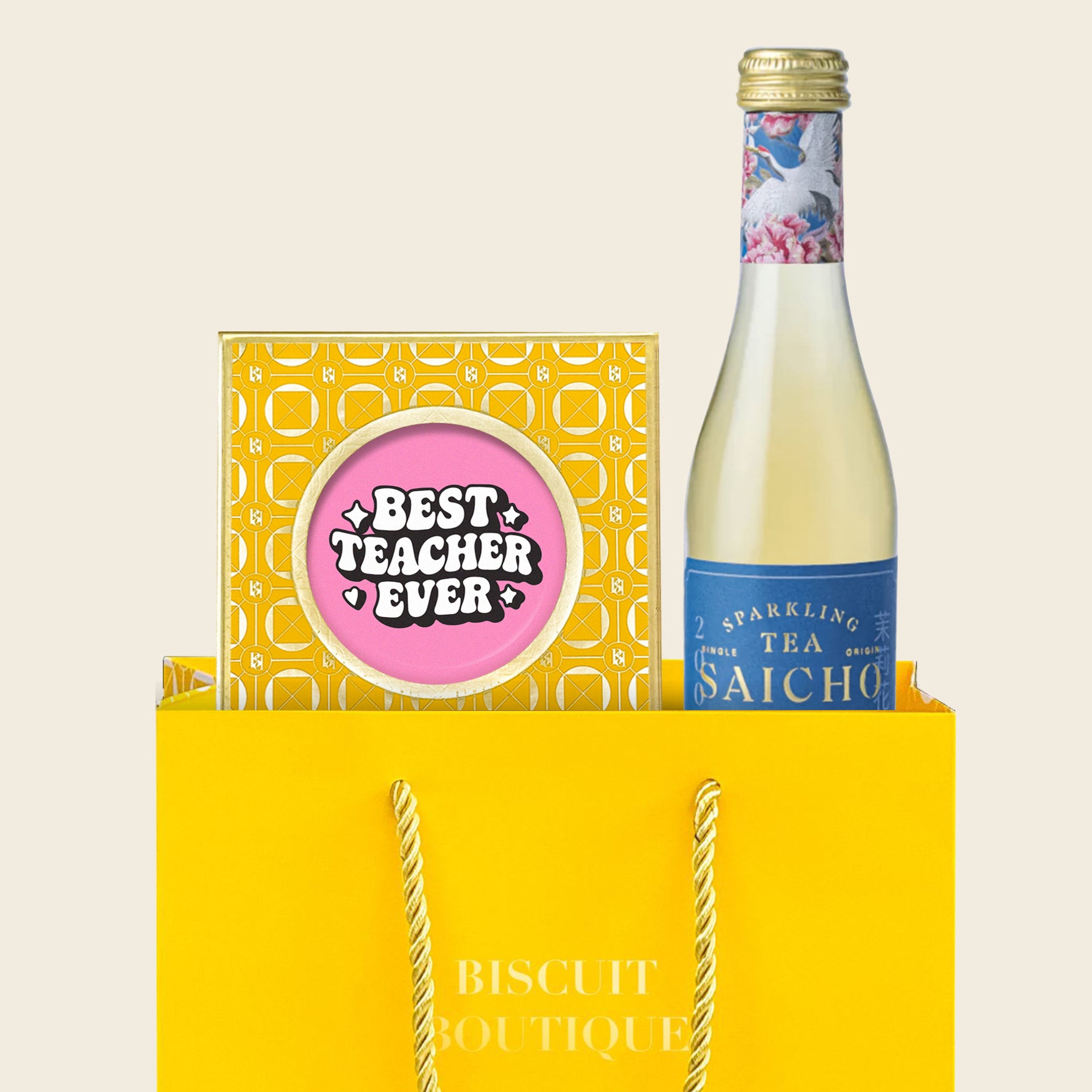 BT1 -Best Teacher - Biscuitgrams & Sparkling Tea gift set