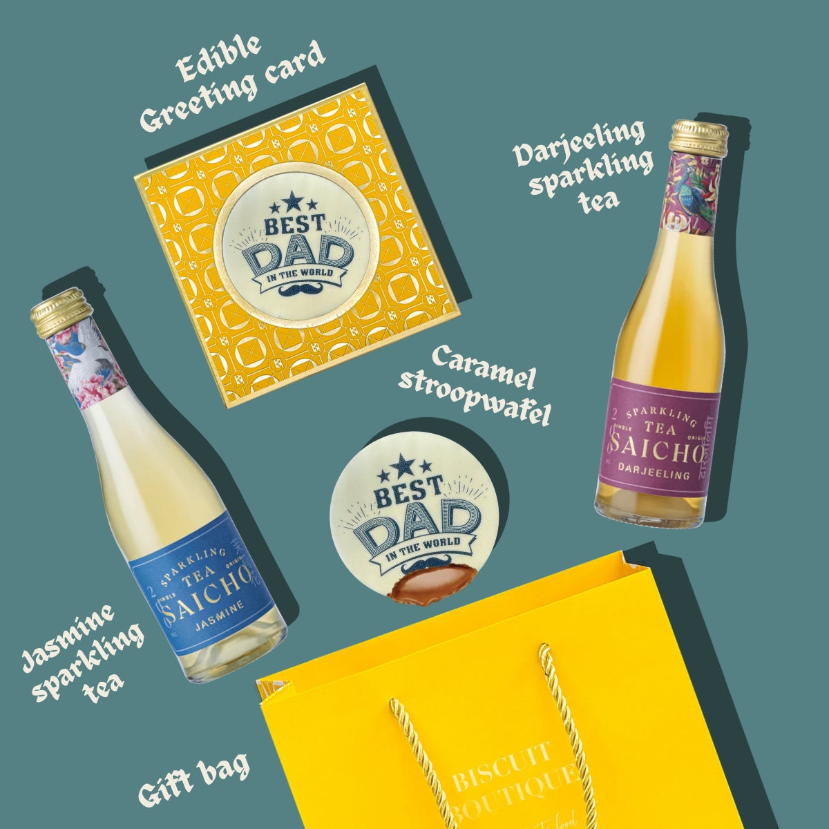 FD15 - Father's Day Gift Set - Biscuitgrams & Sparkling Tea gift set