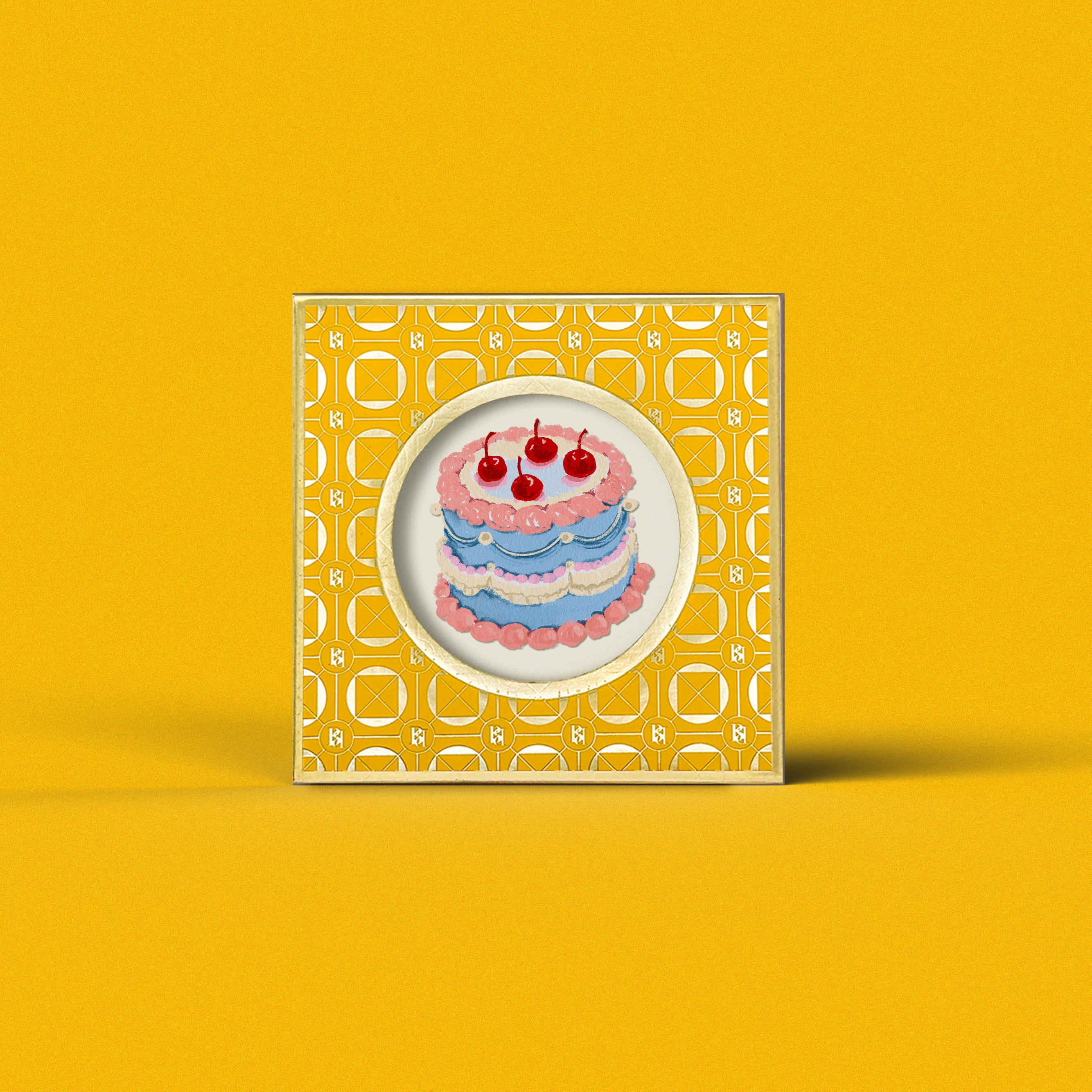 C3 - Birthday Cherry Cake - Caramel Stroopwafel edible message box